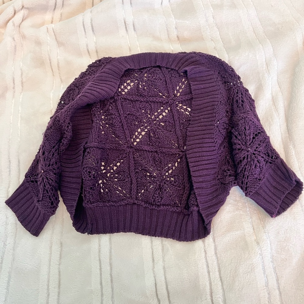 True Vintage Women’s Purple Knit Short-Sleeve Bolero Shrugs